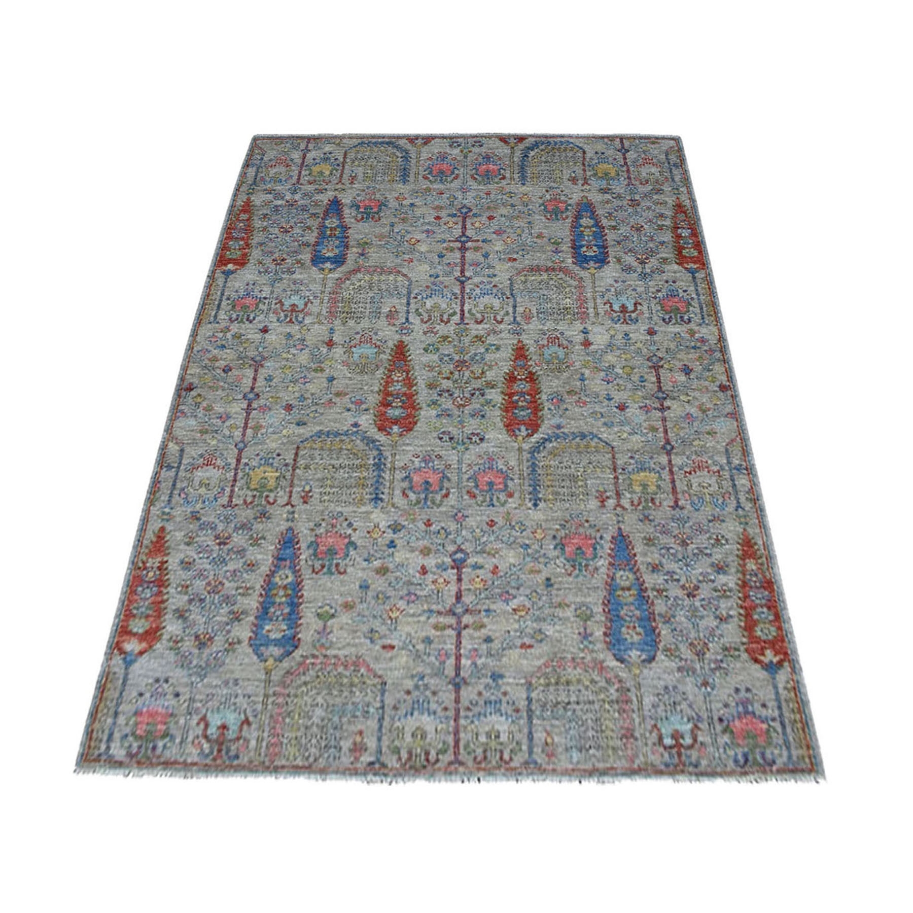 Transitional Wool Hand-Knotted Area Rug 3'9